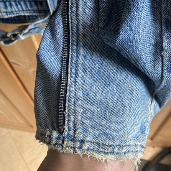 Vtg 80s Harley Davidson BIKER BLUES Denim Jean Jacket L Belt USA Logo Patch - Picture 10 of 16